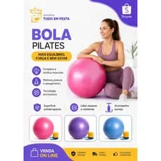 Bola Pilates Suiça Antiderrapante para Exercícios e Treino Gym Ball ROSA 55cm Bomba
