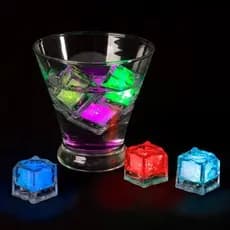 KIT 12 UNIDADES DE GELO LED PISCA COLORIDO DRINK NEON BALADA