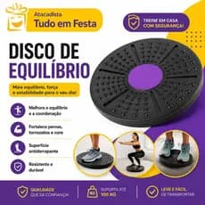 Prancha de Equilíbrio Antiderrapante Profissional Disco para Treino Funcional Fisioterapia Core