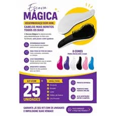 Kit 25 Escovas Mágicas pra cabelo AntiFrizz Desembaraçador