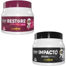 KIT RESTORE + IMPACTO 250G – MÁSCARAS DE NUTRIÇÃO E HIDRATAÇÃO PARA CABELOS TRATADOS E DANIFICADOS
