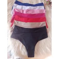 Kit com 6 Calcinhas Fio Duplo Cós Alto Conforto Total Toda Forrada