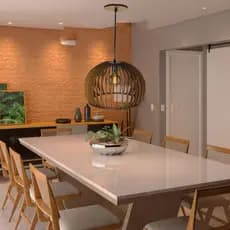 Luminária Abajur de Mesa LED Pendente Marrom Quarto Sala Cabeceira Decoração Iluminação