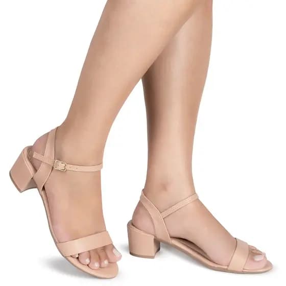 Sandália Feminina Salto Grosso Baixo Médio Lançamento Confortável Casual