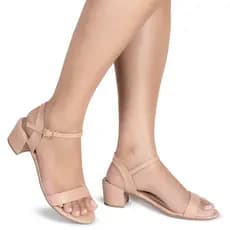 Sandália Feminina Salto Grosso Baixo Médio Lançamento Confortável Casual TENDENCIA