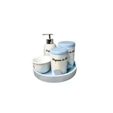 Kit Higiene Bebê de Porcelana | Conjunto para Banheiro e Quarto – Elegante, Delicado e Funcional