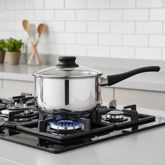 Panela Inox Fundo Triplo 2,5 Litros De 19cm Tampa Vidro Cor