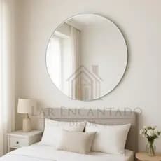 Espelho Grande Redondo Decorativo de Vidro Lapidado Para Sala, Quarto e Banheiro - ENVIO IMEDIATO