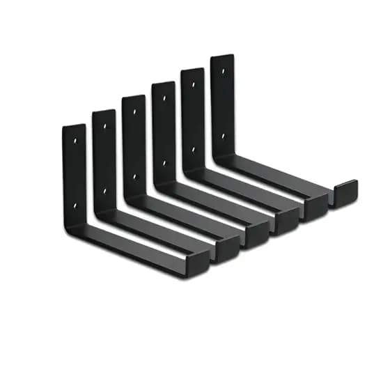 Kit 2 até 6 Mão Francesa Invertida Reforçada Preta 15cm  De Parede Sala / Quarto / Cozinha Banheiro