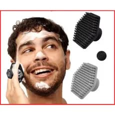 Escova de silicone para limpeza facial, esfoliante unissex, escova de barba, massagem