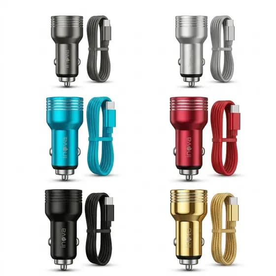 Carregador Veicular USB 3.4A INOVA 2 Portas com Cabo Tipo-C Carregamento Rápido para Celular e Tablet
