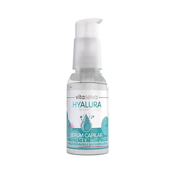 Sérum Capilar Vita Seiva Hyalura Ácido Hialurônico 60ml Hidratação Reconstrução e Brilho