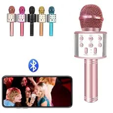 Microfone Karaokê Bluetooth Efeito Voz Modo Gravação  Função Selfie