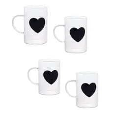 Caneca de Vidro Black Heart Coração 280ml