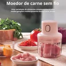 Mini Processador Triturador cozinha Sem Fio Elétrico 250ML processador de alimentos Alho Gengibre