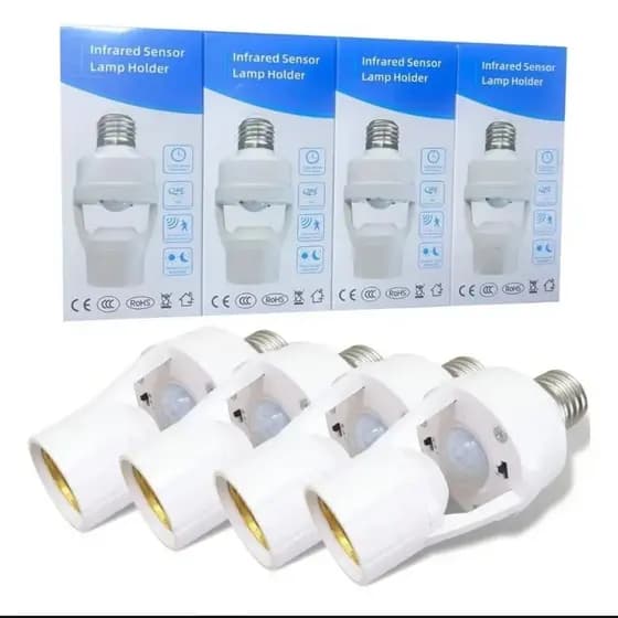 Sensor De Presença Com Fotocélula Para Lâmpada LED E27 110V - 220V Soquete