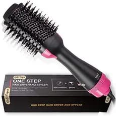 Escova secadora de cabelo, secador de cabelo 2 em 1 e volumizador de íons negativos para alisamento de salão de ar quente reduz o frizz e design estático.