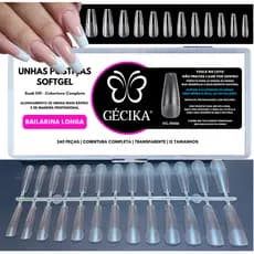 Softgel Bailarina Longa Unhas Posticas Soft Gel 260unidades Unha Postica Softgel D&Z Alongamento de Unhas de Gel