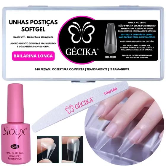 Unhas Softgel Tips de Gel Soft gel D&Z Unhas Tip de Gel Unha Postiça