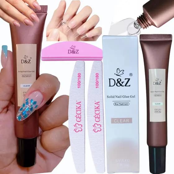 Super Cola Unhas Postiças Tip de Gel Softgel Cola Solida em Gel D&Z UV/LED 20g Para Unhas Postiças Softgel Tip de Gel