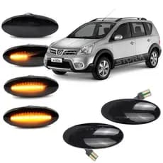 Par de Pisca Seta Sequencial Led Nissan Livina ano 2009 a 2014 lâmpada sinal repetidor dinâmico