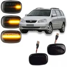 Par de Pisca Seta Dinâmica Toyota Corolla Fielder ano 2002 até 2008 Sequencial paralama led lâmpada sinal repetidor