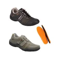 Kit 2 PARES Tenis Sapatenis Unissex Confortavel Cardaços e Velcro com Palmilha Ortopedica