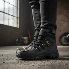 Bota Coturno Motoqueiro Masculino Motociclista Cano Médio Motoboy Tático Com Palmilha PU
