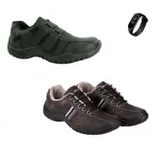 Kit 2 Tenis Masculino Casual Sapatenis Confortavel Moderno Pro dia a dia +relogio digital