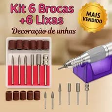 Kit 6 Brocas + 6 Lixas Para Lixa Elétrica pronto entrega Lucky Bazar