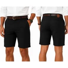 Bermuda Masculina Alfaiataria Sarja Sport Fino, BOLSO EMBUTIDO,  Com Lycra Tecido Premium Dia dos Pais