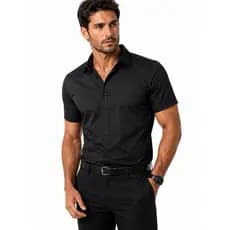 Camisa Social Masculina Tecnológica Manga Curta Slim Fit Luxo Pronta Entrega Dia dos Pais