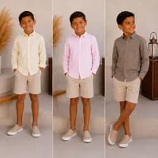 Camisa Infantil Social Manga Longa Algodão com Elastano Premium Igreja Formatura Pronto Entrega