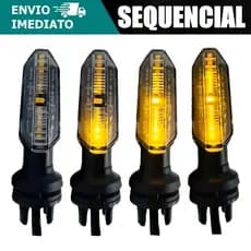 Kit 4 ou 2 Seta Pisca Led Sequencial Universal Honda CB 250f Twister Fan Titan Cb 300,Bros,Xre 300
