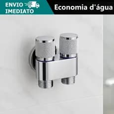 Registro Duplo Cromado 1/4 Volta Saida Máquina De Lavar Ducha Higiênica Cromado
