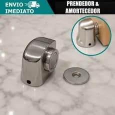 Prendedor Trava Fixador de Porta Magnético Inox Cromado Resistente Compacto Anti Impacto