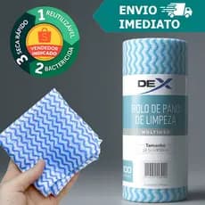 Pano Multiuso Tipo Perfex Limpeza Rolo com 100 Unidades 24x30cm Rolo Bactericida Reutilizável