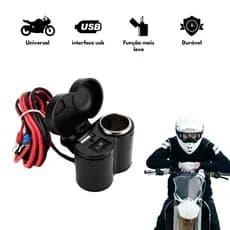 Carregador Celular P/ Moto Tomada 12v Usb Prova D Água