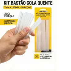Kit 10/20/30 Unidade Bastao Cola Quente Refil Profissional Transparente Fina 07mm x 18cm