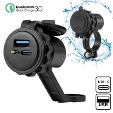 Carregador De Celular Para Moto Turbo Tipo C + USB Rápido