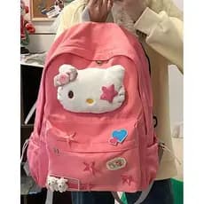 Mochila Escolar Para Meninas Hello Kitty Bolsa Escolar Fofa Para Estudantes Mochila Resistente Desgaste Grande Capacidad
