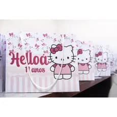 🎀 Sacolinha Hello Kitty Personalizada – Lembrancinha Festa Infantil | Alta Qualidade