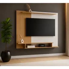 QUEIMA DE ESTOQUE! Painel Itália Ripado 3D Para TVs de 43 Até 55 Polegadas Rack Suspenso, Nichos e Prateleira Decorativa