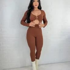 Macacão feminino Manga Longa Argola macacao gringa blogueira