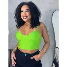 Cropped Brasil Retro  Meia Taca  Alca Fina com bojo feminino brasilcore