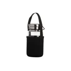 Garrafa de Vidro borossilicato 650 ml com peneira infusora e capa de neoprene com alça