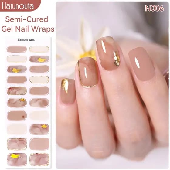 20 dicas de unhas de gel semi curado Manicure UV LED Lâmpada Precisa de moda unhas de gel adesivo decalques