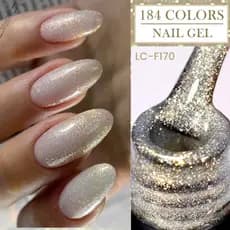 LILYCUTE Unha Gel Polonês Glitter Cor Nail Art Manicure Soak Off LED UV Vernizes Para Unhas 7ML Gold Glitter Gel Polish