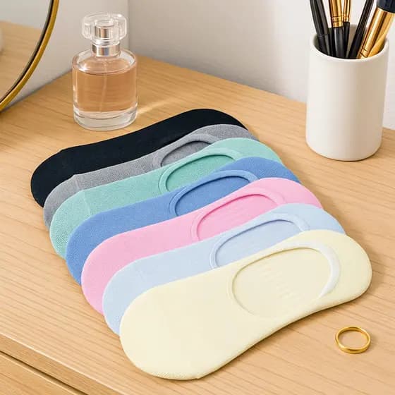 Kit Pares de Meias Femininas Sapatilhas Invisíveis Coloridas Veste Tamanho 35-40