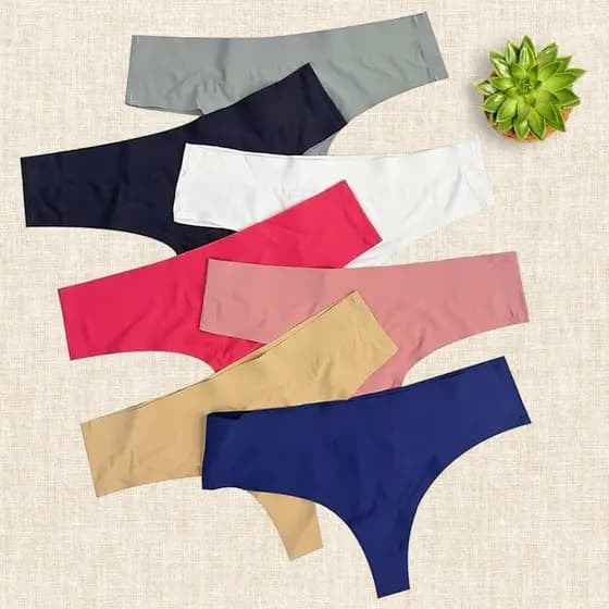 kit 3 Calcinhas Tanga Confortáveis Sem Costura Com Corte a Laser Não Marca na Roupa